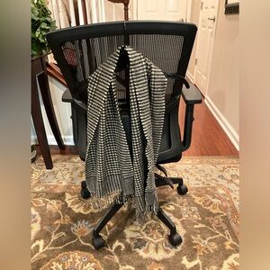 Grant Thomas Cashmere Black and White Checkered Scarf